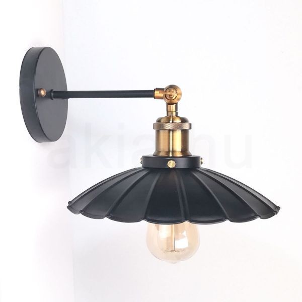 antik-fali-lampa-matt-fekete-antik-sargarez-szin-hullamos-buraval