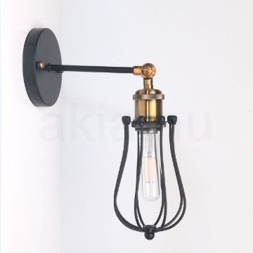 antik-fali-lampa-matt-fekete-antik-sargarez-szin-csepp-alaku-raccsal