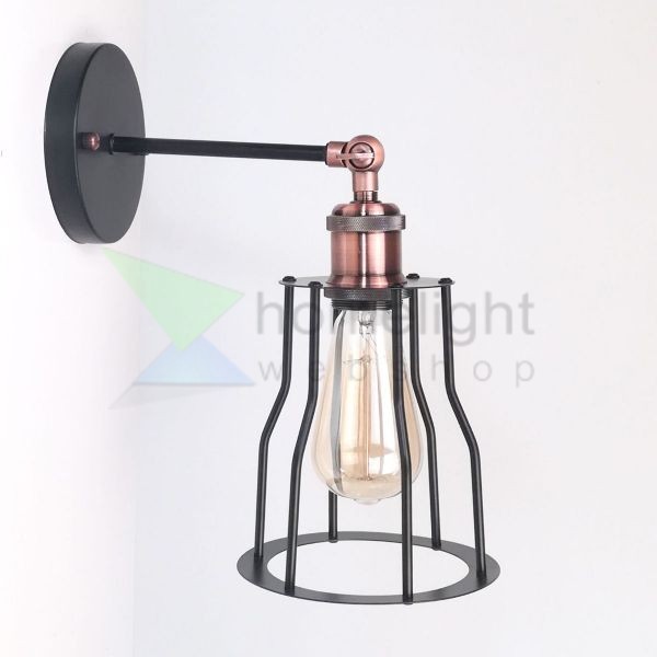 antik-fali-lampa-matt-fekete-antik-vorosrez-szin-csepp-alaku-raccsal
