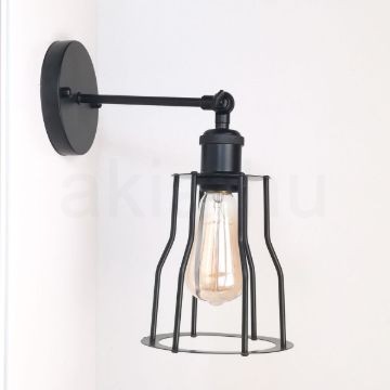 antik-fali-lampa-matt-fekete-szin-csepp-alaku-raccsal