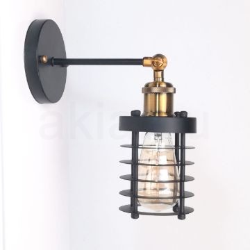 antik-fali-lampa-matt-fekete-antik-sargarez-szin-csepp-alaku-raccsal
