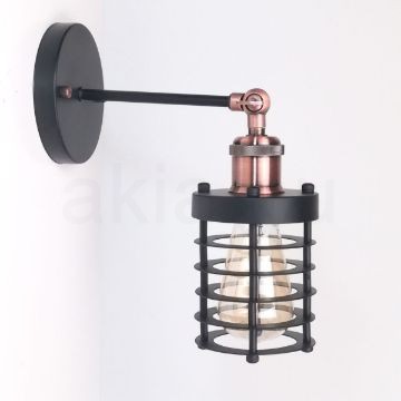 antik-fali-lampa-matt-fekete-antik-vorosrez-szin-csepp-alaku-raccsal