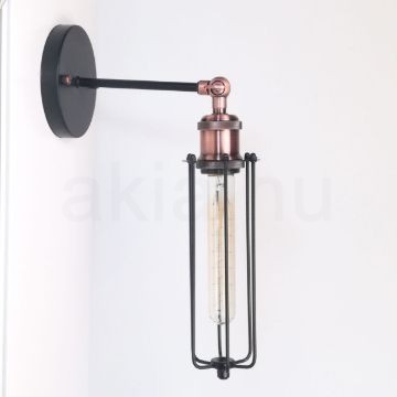 antik-fali-lampa-matt-fekete-antik-vorosrez-szin-csepp-alaku-raccsal