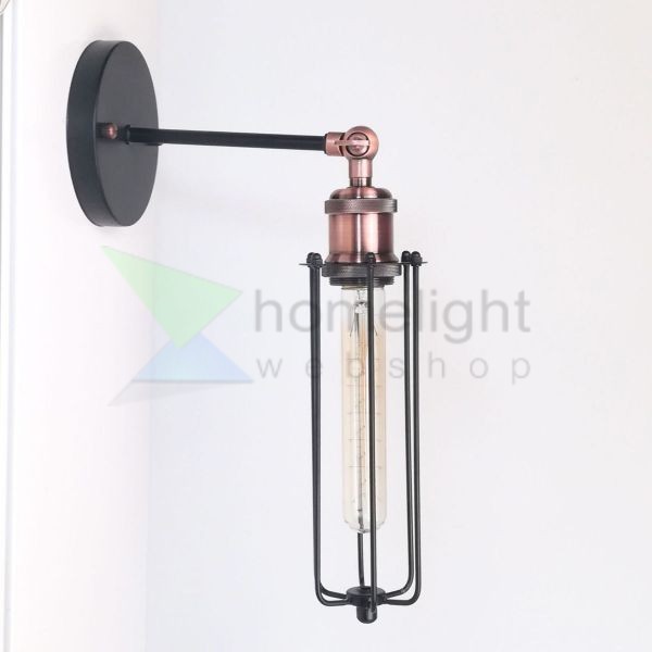 antik-fali-lampa-matt-fekete-antik-vorosrez-szin-csepp-alaku-raccsal