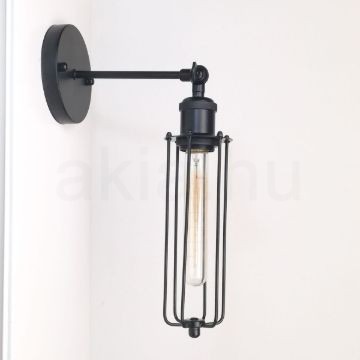 antik-fali-lampa-matt-fekete-szin-csepp-alaku-raccsal