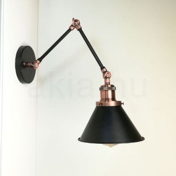 antik-fali-olvaso-lampa-matt-fekete-antik-vorosrez-szin-kis-buraval