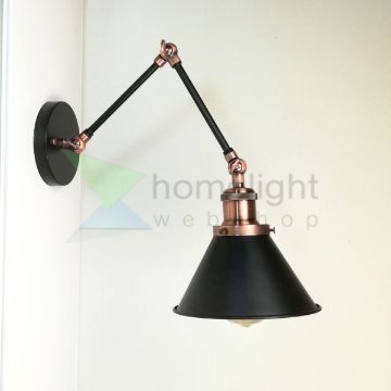antik-fali-olvaso-lampa-matt-fekete-antik-vorosrez-szin-kis-buraval