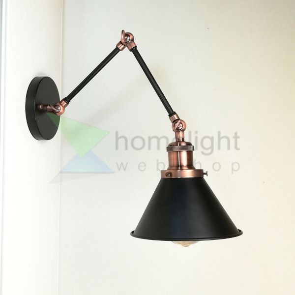 antik-fali-olvaso-lampa-matt-fekete-antik-vorosrez-szin-kis-buraval