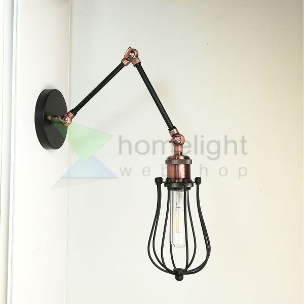 antik-fali-olvaso-lampa-matt-fekete-antik-vorosrez-szin-csepp-alaku-raccsal