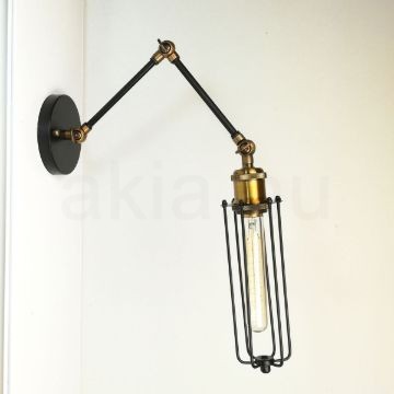 antik-fali-olvaso-lampa-matt-fekete-antik-sargarez-szin-csepp-alaku-raccsal