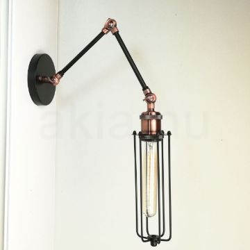 antik-olvaso-fali-lampa-matt-fekete-antik-vorosrez-szin-csepp-alaku-raccsal