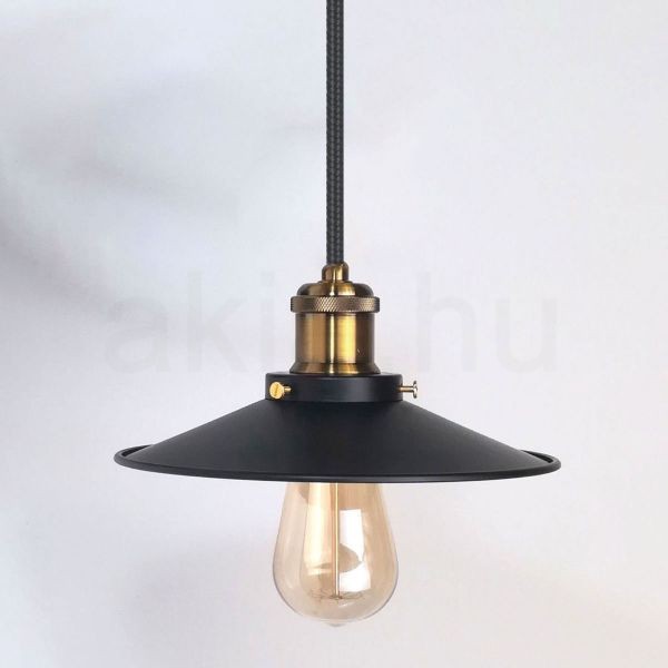 antik-fuggesztek-lampa-matt-fekete-antik-sargarez-szin-lapos-buraval