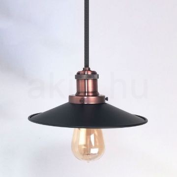 antik-fuggesztek-lampa-matt-fekete-antik-vorosrez-szin-lapos-buraval
