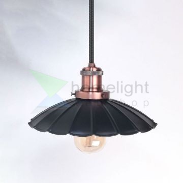 antik-fuggesztek-lampa-matt-fekete-antik-vorosrez-szin-hullamos-buraval