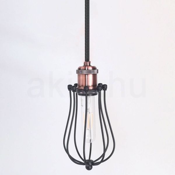 antik-fuggesztek-lampa-matt-fekete-antik-vorosrez-szin-csepp-alaku-raccsal