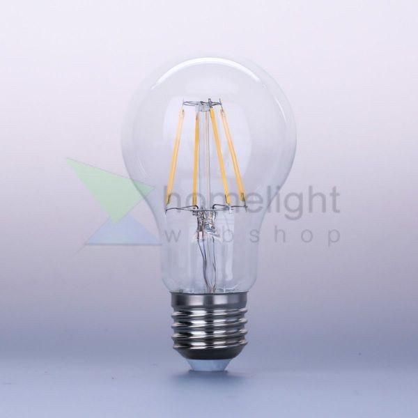 LED Filament dekor izzó - A60 - 4W - E27 - meleg fehér