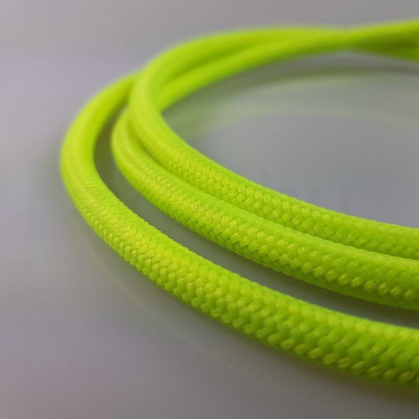 Textil kábel Neon zöld- 2x0,75