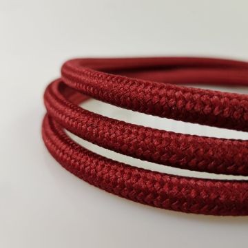 Bordó textil bevonatú vezeték 3x0,75