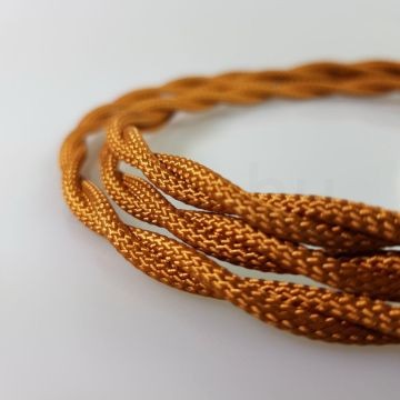 Fonott Textilkábel, szövetkábel, antik vezeték, whiskey - 2x0,75		