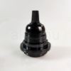 Bakelit foglalat külső menetes 2db buratartó gyűrűvel fekete szín