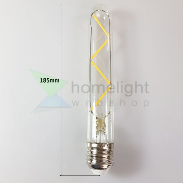 LED filament dekor izzó - T185 henger víztiszta - 6 watt 700LM