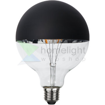 LED izzó E27 G125 fekete-tükör fedéssel