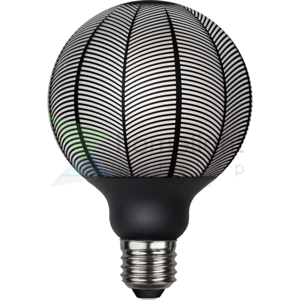 Grafikus G95 LED dekor izzó - fekete-opal