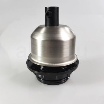 Edison izzó foglalat matt aluminium szín - E27 - búratartós