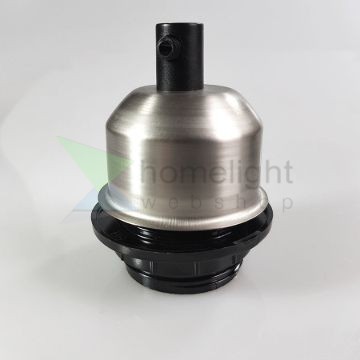 Edison izzó foglalat matt aluminium szín - E27 - búratartós