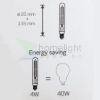 LED filament dekor izzó - T20- 4 watt - E14