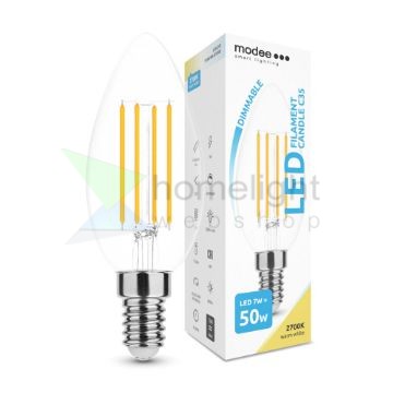 Modee Smart Lighting LED Izzó Filament Candle C35 7W E14 360° 2700K (750 lumen) dimm.