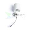 VERSINA lámpabúrával fehér króm 230V LED E27 LED 15+3W 25°  3000K