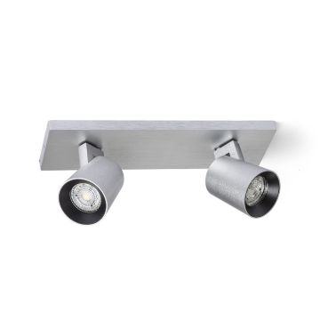Kép KENNY II felületre szerelhető  szálcsiszolt alumínium/fekete 230V LED GU10 2x8W