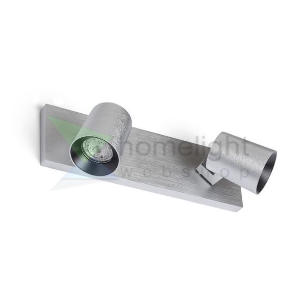 KENNY II felületre szerelhető  szálcsiszolt alumínium/fekete 230V LED GU10 2x8W
