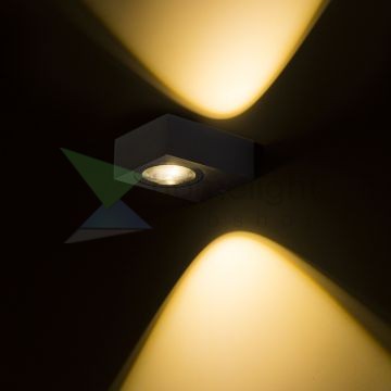 KORSO II fali lámpa fekete elox 230V LED 2x3W 120° IP54 3000K