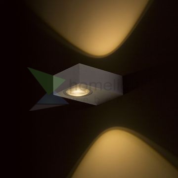 KORSO II fali lámpa szálcsiszolt alumínium 230V LED 2x3W 120° IP54 3000K