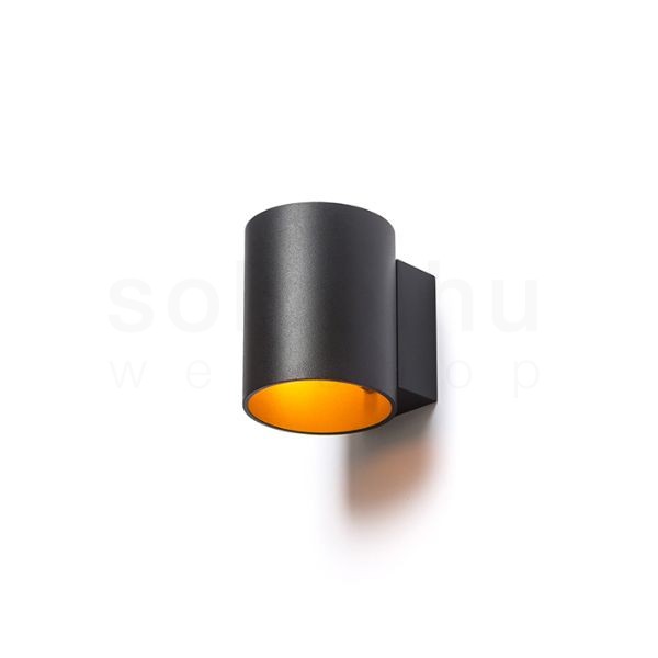 Kép TUBA W fali lámpa matt fekete/aranysárga  230V LED G9 5W