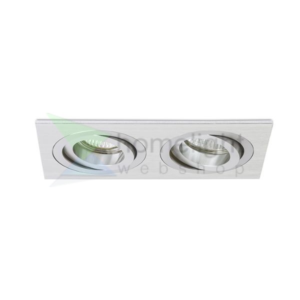 PASADENA GU10 SQ II süllyesztett lámpa  szálcsiszolt alumínium 230V LED GU10 2x7W