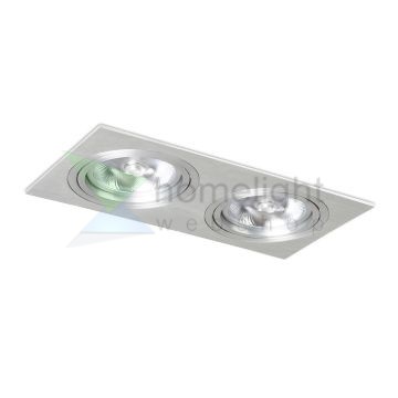 PASADENA G53 SQ II   szálcsiszolt alumínium 230V LED G53 2x15W
