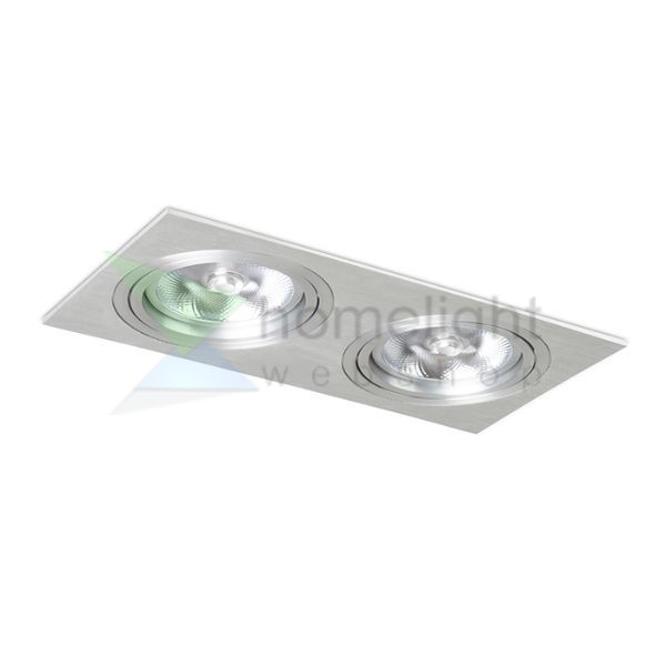 PASADENA G53 SQ II   szálcsiszolt alumínium 230V LED G53 2x15W