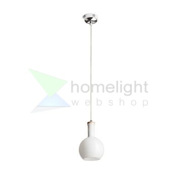 PULIRE RD függő lámpa  opál üveg/fa/króm 230V LED E14 6W