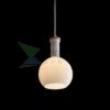 PULIRE RD függő lámpa  opál üveg/fa/króm 230V LED E14 6W