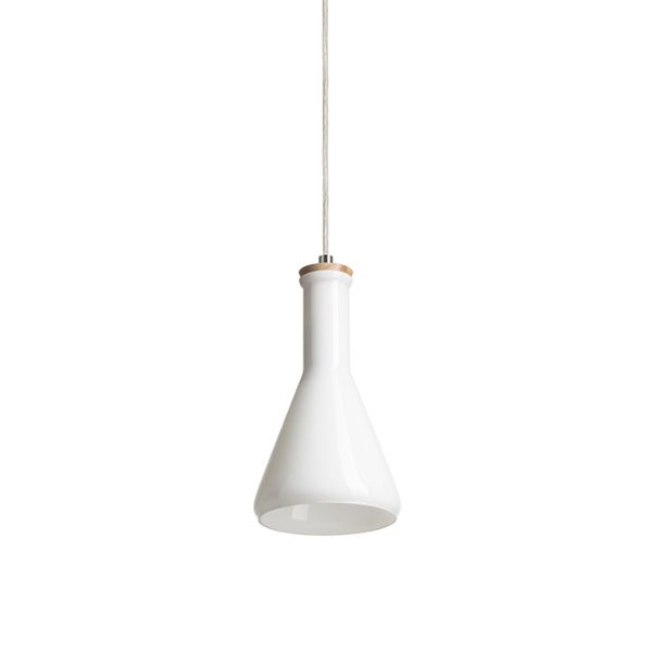 Kép PULIRE CON függő lámpa  opál üveg/fa/króm 230V LED E14 6W