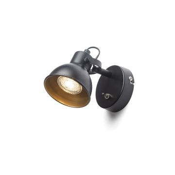 Kép ROSITA I fali lámpa fekete/aranysárga 230V LED GU10 9W