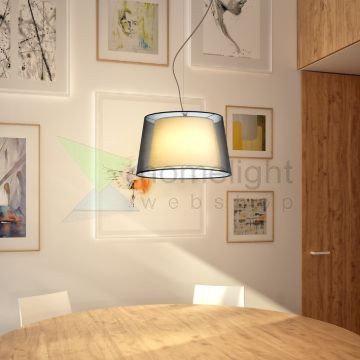 ESPLANADE függő lámpa átlátszó fekete/fehér króm 230V LED E27 15W