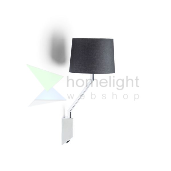 SHARP fali lámpa fekete króm 230V LED E27 15W