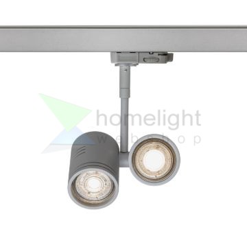 BEEBA II háromfázisú áramkörös sínre ezüstszürke  230V LED GU10 2x8W