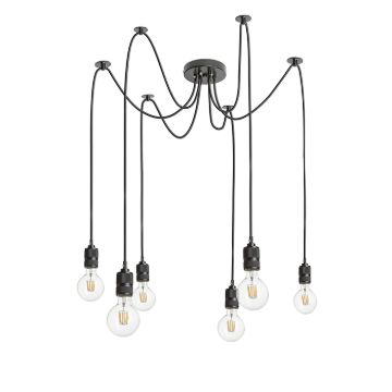 Kép CINDY VI függő lámpa fekete  230V LED E27 6x15W