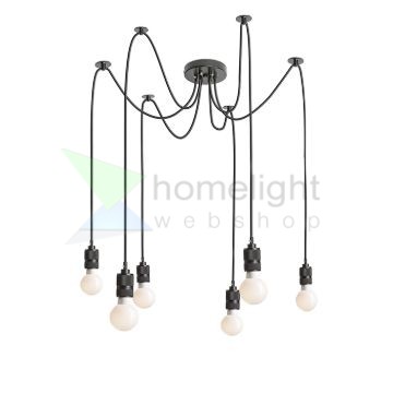 CINDY VI függő lámpa fekete  230V LED E27 6x15W