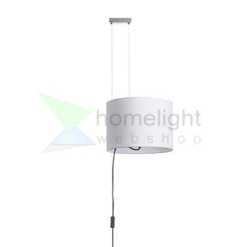 BROADWAY állítható magasságú függeszték fehér króm 230V LED E27 15W